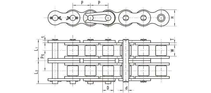 A Series Short Pitch Roller Chains Short Pitch Transmission Roller Chain